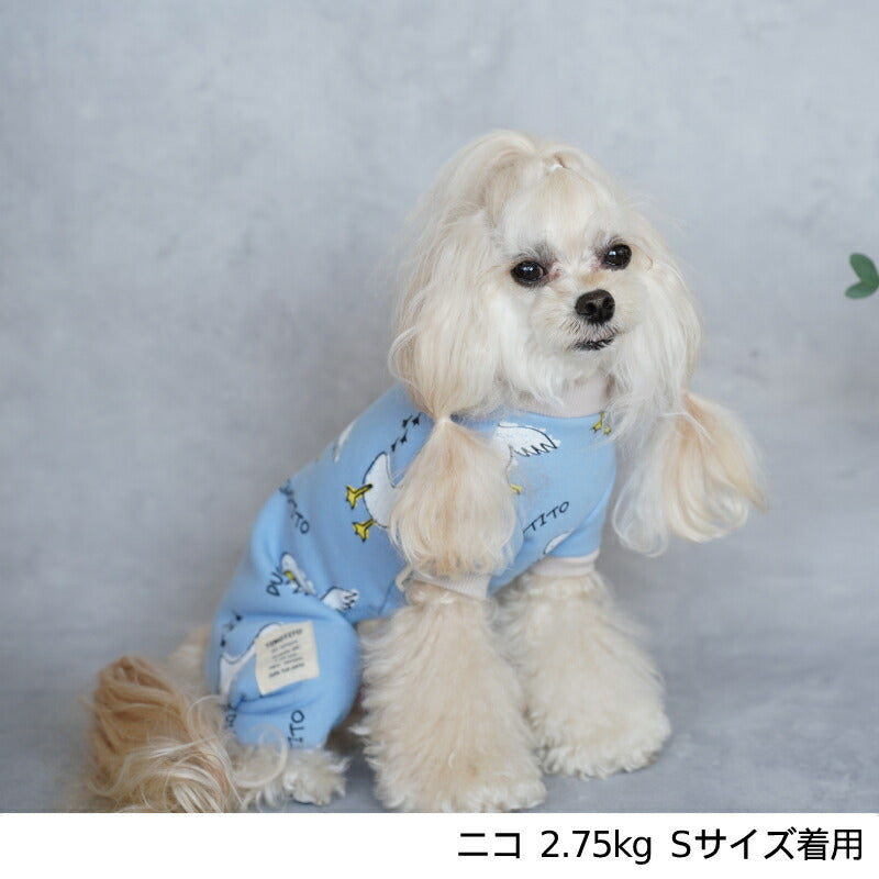 アヒルさん柄オールインワン XS/S/M/L/XL/XXL TINOTITO -ティノティート- 犬服 ドッグウェア トイプードル チワワ ポメラニアン TT22AW tt163280-1