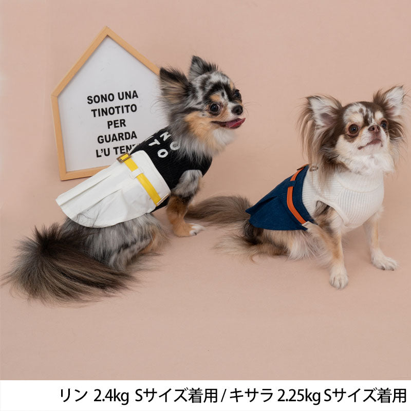 ハイウエスト風ワンピ XS/S/M/L/XL/XXL TINOTITO -ティノティート- 犬服 ドッグウェア トイプードル チワワ ポメラニアン TT22AW tt164281-1