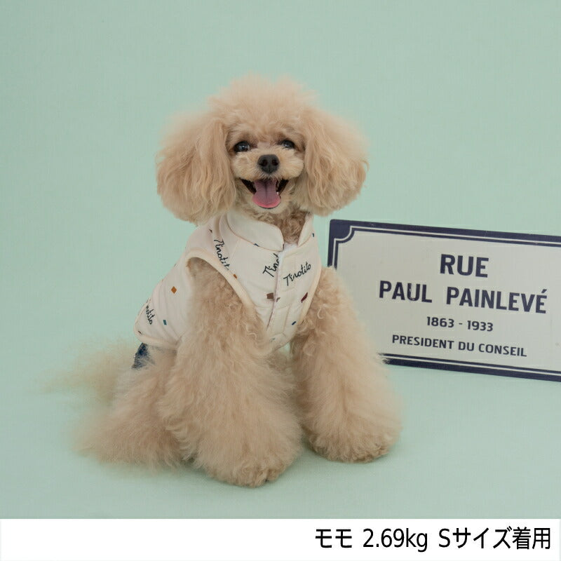 幾何学柄ふわふわコート XS/S/M/L/XL/XXL TINOTITO -ティノティート- 犬服 ドッグウェア トイプードル チワワ ポメラニアン TT22AW tt162283-1