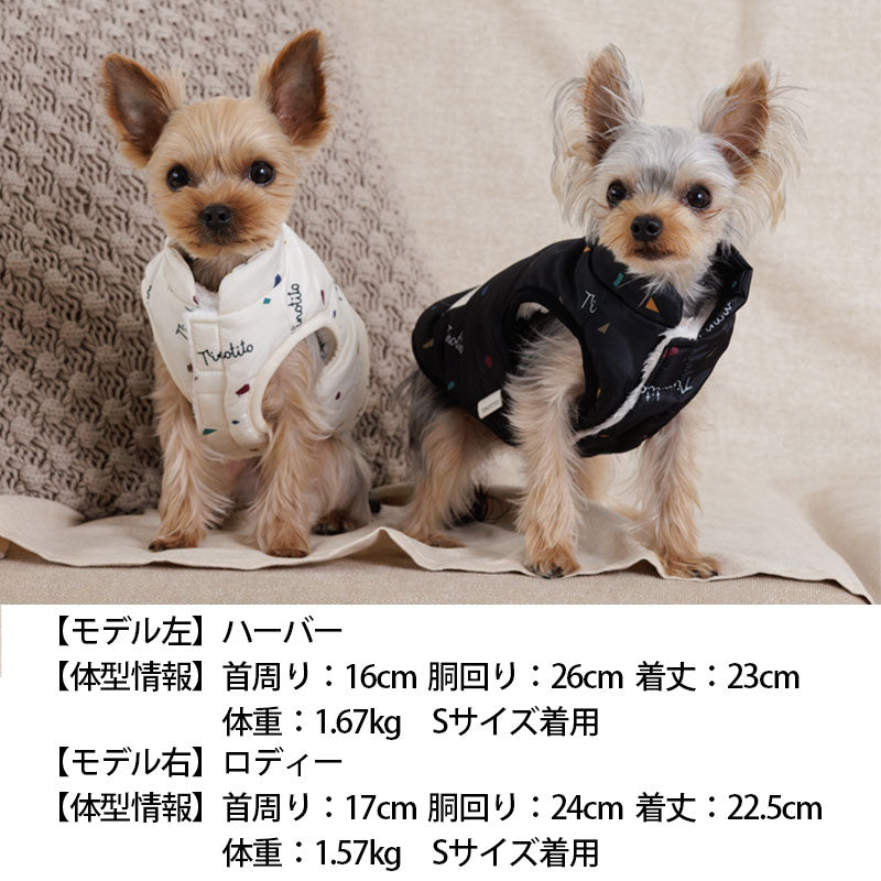 幾何学柄ふわふわコート XS/S/M/L/XL/XXL TINOTITO -ティノティート- 犬服 ドッグウェア トイプードル チワワ ポメラニアン TT22AW tt162283-1