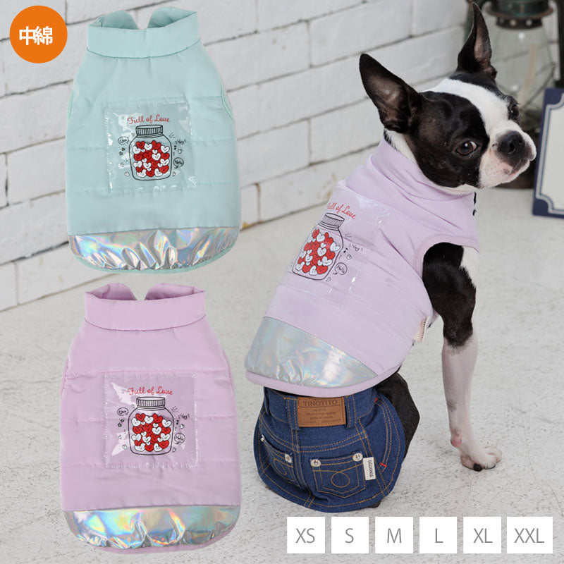 ハートフィルム中綿コート XS/S/M/L/XL/XXL TINOTITO -ティノティート- 犬服 ドッグウェア トイプードル チワワ ポメラニアン TT22AW tt162285-1
