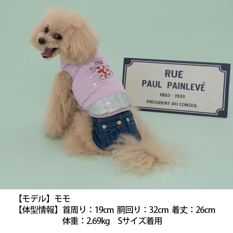 ハートフィルム中綿コート XS/S/M/L/XL/XXL TINOTITO -ティノティート- 犬服 ドッグウェア トイプードル チワワ ポメラニアン TT22AW tt162285-1