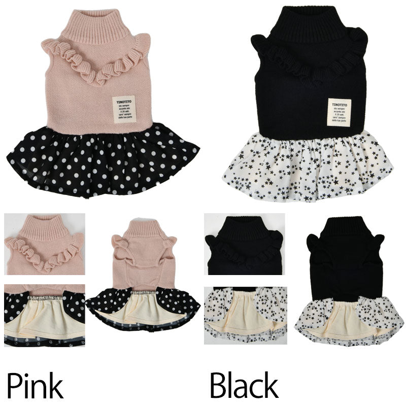 シフォンスカートフリルワンピ XS/S/M/L/XL/XXL TINOTITO -ティノティート- 犬服 ドッグウェア トイプードル チワワ ポメラニアン TT22AW tt164288-1