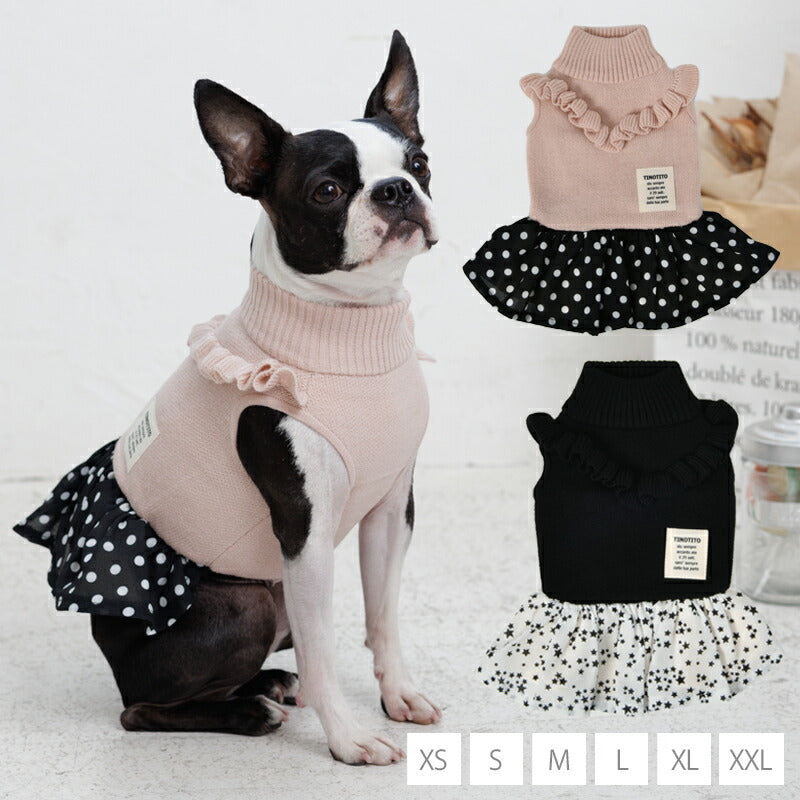 シフォンスカートフリルワンピ XS/S/M/L/XL/XXL TINOTITO -ティノティート- 犬服 ドッグウェア トイプードル チワワ ポメラニアン TT22AW tt164288-1
