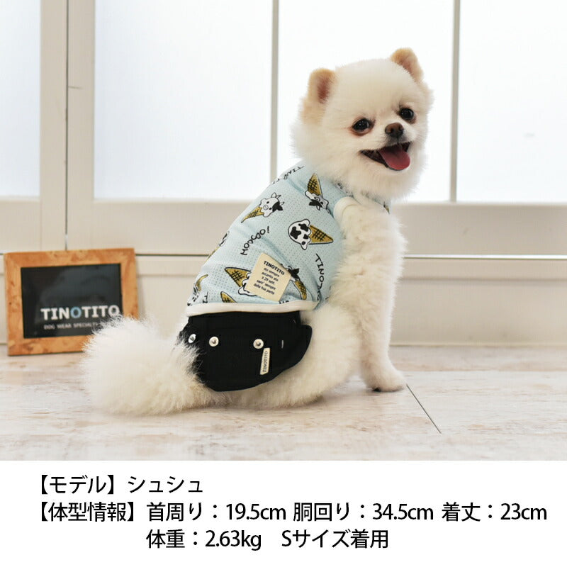 牛さんプリントタンク XS/S/M/L/XL/XXL TINOTITO -ティノティート- 犬服 ドッグウェア トイプードル チワワ ポメラニアン TT23SS tt231293-1