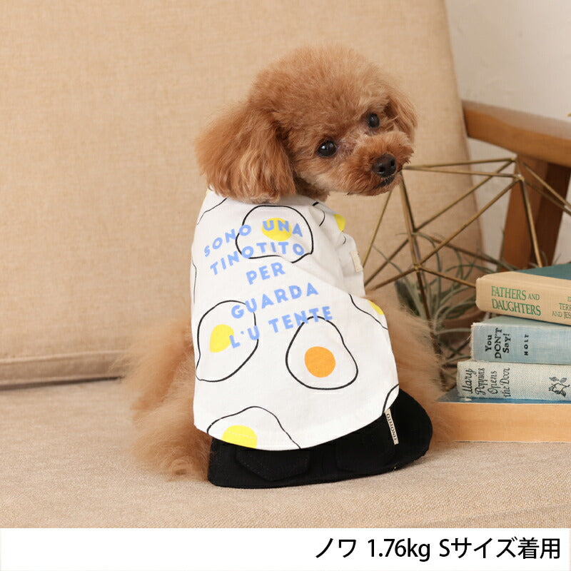 目玉焼きTシャツ XS/S/M/L/XL/XXL TINOTITO -ティノティート- 犬服 ドッグウェア トイプードル チワワ ポメラニアン TT23SS tt231295-1