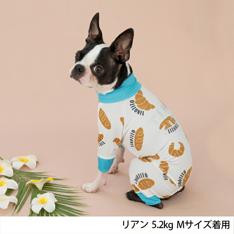 パン柄アクロン XS/S/M/L/XL/XXL アクティブロンパース TINOTITO -ティノティート- 犬服 ドッグウェア トイプードル チワワ ポメラニアン TT23SS tt231307-1