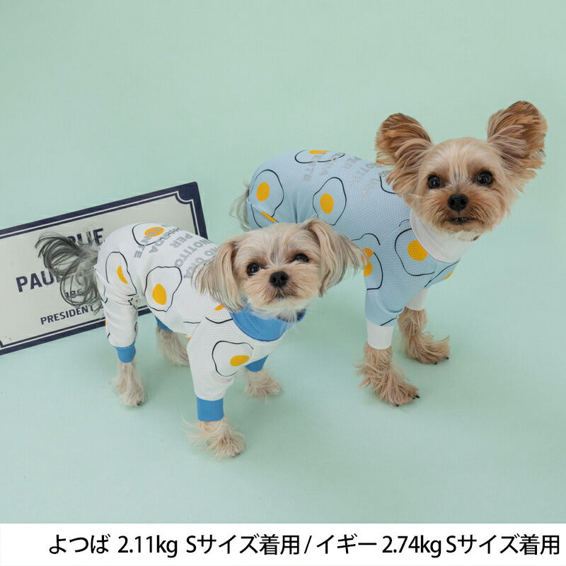 目玉焼きメッシュアクロン XS/S/M/L/XL/XXL アクティブロンパース TINOTITO -ティノティート- 犬服 ドッグウェア トイプードル チワワ ポメラニアン TT23SS tt231308-1