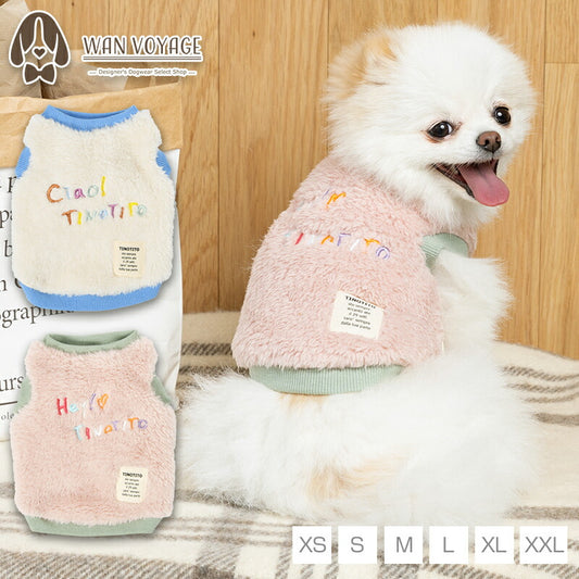 カラフルロゴボアタンク XS/S/M/L/XL/XXL TINOTITO -ティノティート- 犬服 ドッグウェア TT23AW tt231309-1