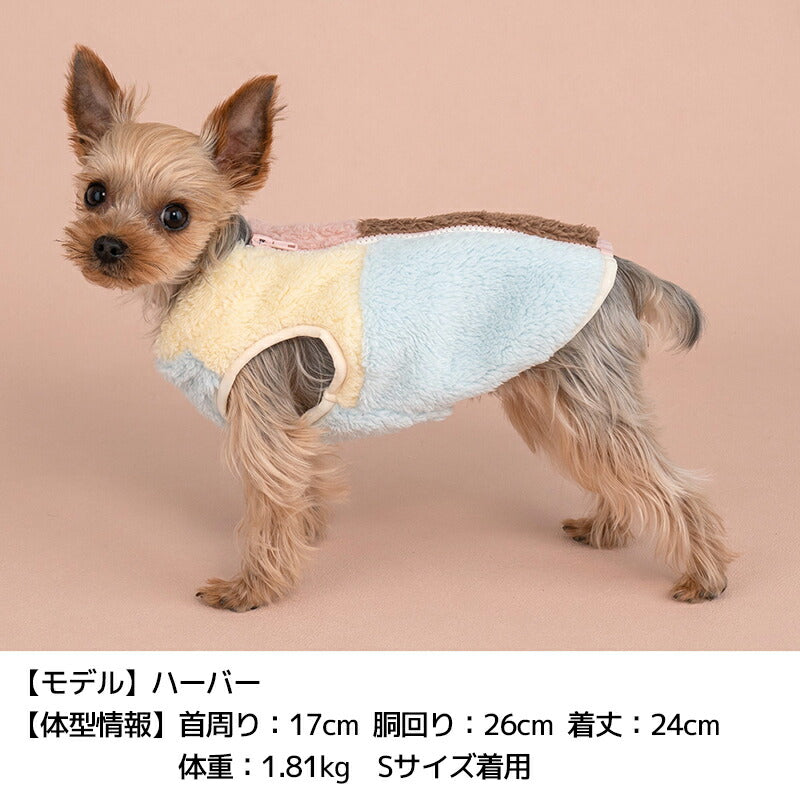 パステルブロックボアコート XS/S/M/L/XL/XXL TINOTITO -ティノティート- 犬服 ドッグウェア TT23AW tt231321-1