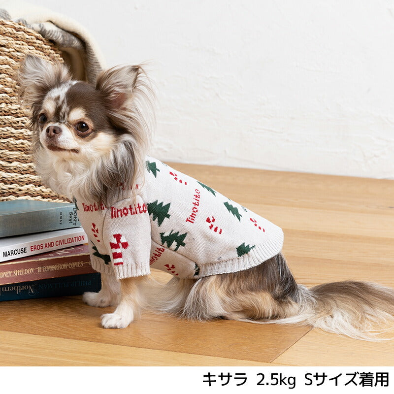 ツリー柄ニット XS/S/M/L/XL/XXL TINOTITO -ティノティート- クリスマス 犬服 ドッグウェア TT23AW tt231327-1