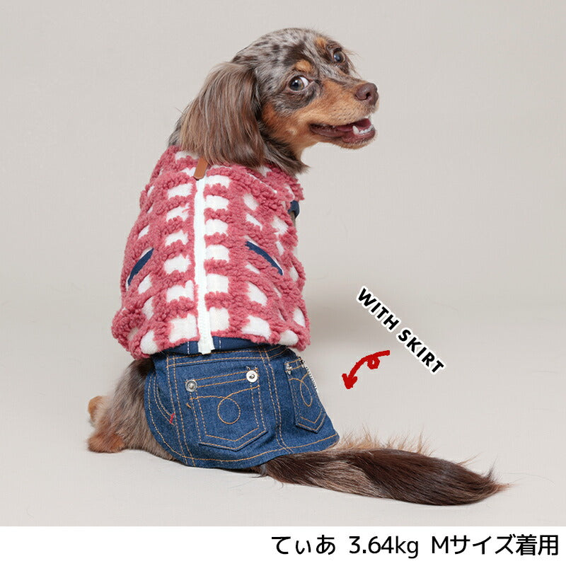 もこもこチェック柄ベスト XS/S/M/L/XL/XXL TINOTITO -ティノティート- 犬服 ドッグウェア TT24AW