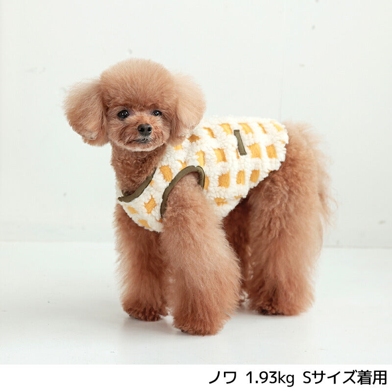 もこもこチェック柄ベスト XS/S/M/L/XL/XXL TINOTITO -ティノティート- 犬服 ドッグウェア TT24AW