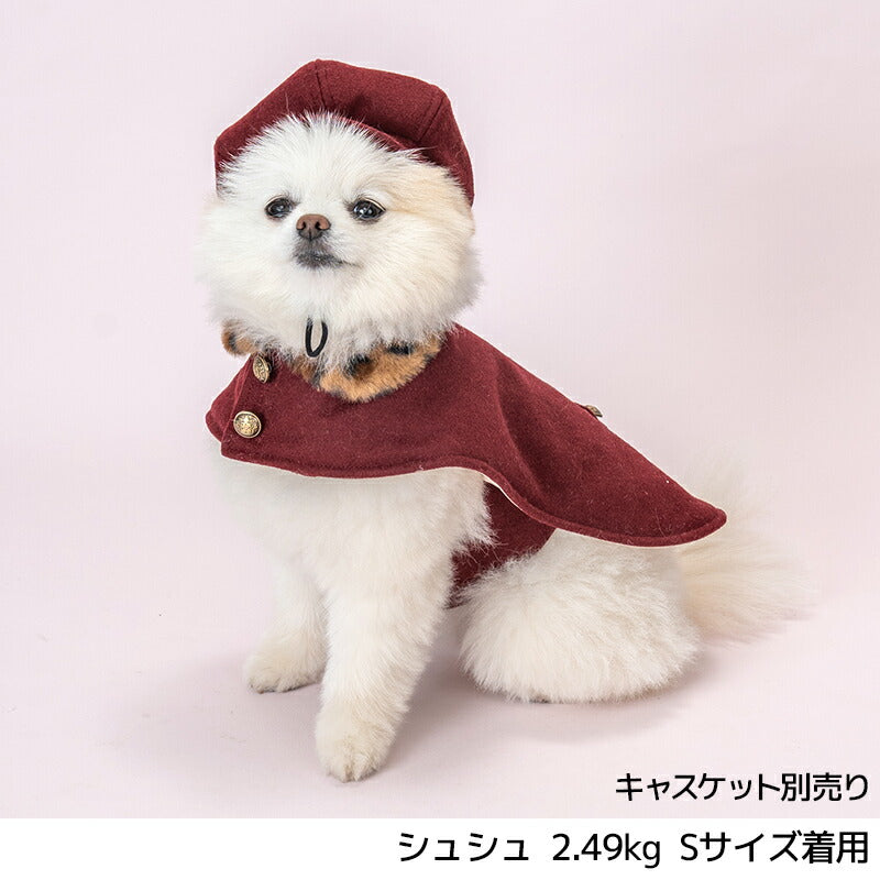 ヒョウ柄襟マント XS/S/M/L/XL/XXL TINOTITO -ティノティート- 犬服 ドッグウェア TT24AW