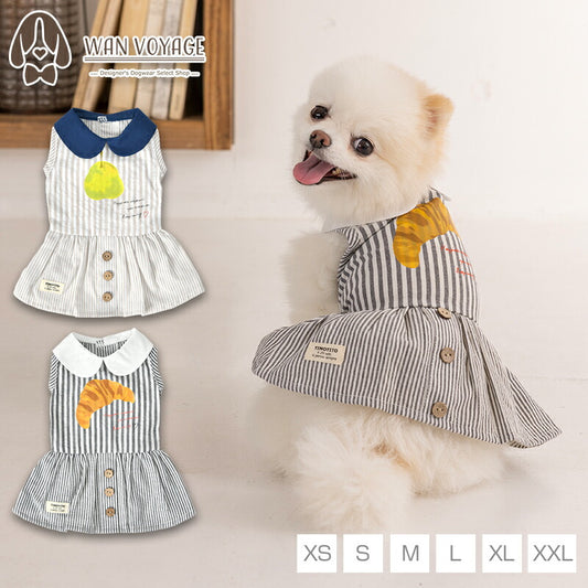 丸襟ストライプワンピ XS/S/M/L/XL/XXL TINOTITO -ティノティート- 犬服 ドッグウェア TT25SS tt251392