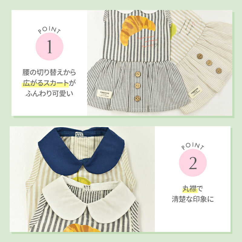 丸襟ストライプワンピ XS/S/M/L/XL/XXL TINOTITO -ティノティート- 犬服 ドッグウェア TT25SS tt251392