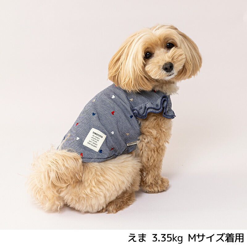 袖フリルハートタンク XS/S/M/L/XL/XXL TINOTITO -ティノティート- 犬服 ドッグウェア TT25SS tt251395