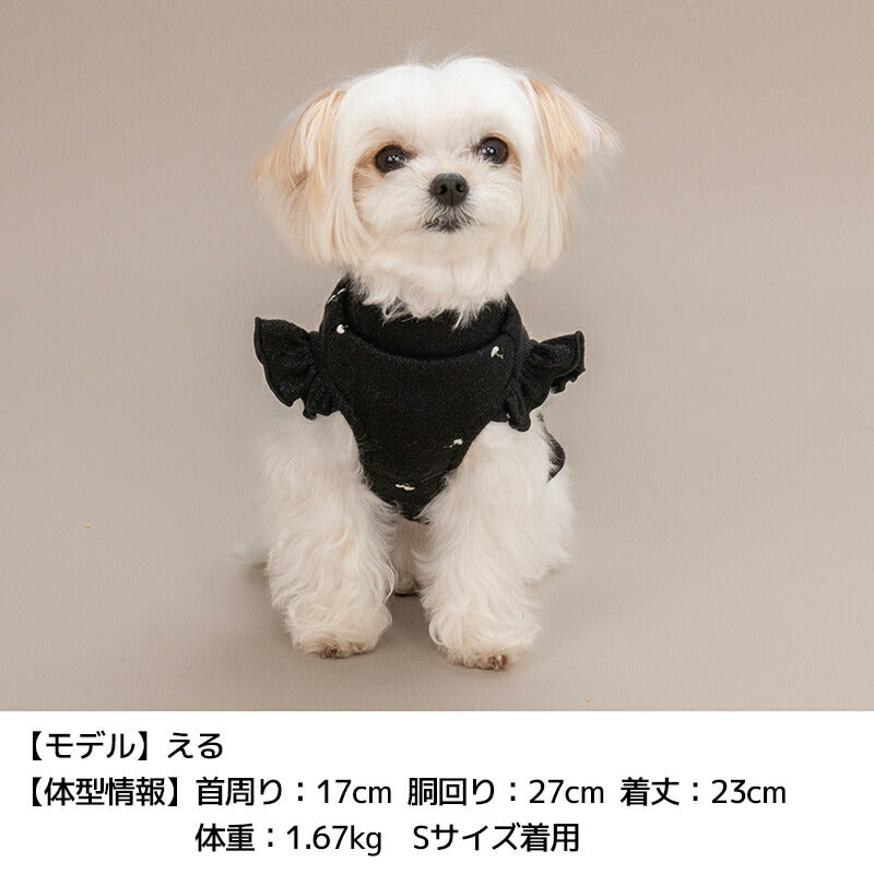 袖フリルハートラメニット XS/S/M/L/XL/XXL TINOTITO -ティノティート- 犬服 ドッグウェア TT25AW tt251412