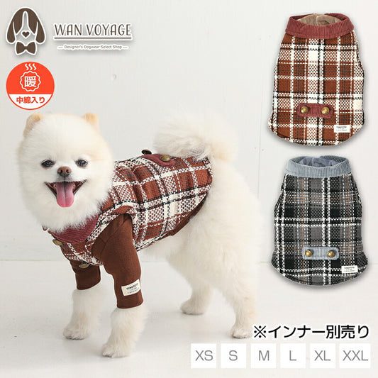 チェックツイードアウター XS/S/M/L/XL/XXL TINOTITO -ティノティート- 犬服 ドッグウェア TT25AW tt251426