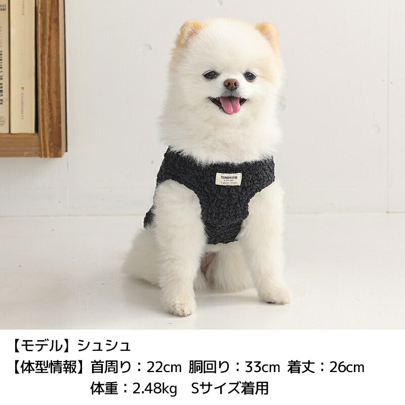 背開きエンボスベスト XS/S/M/L/XL/XXL TINOTITO -ティノティート- 犬服 ドッグウェア TT25AW tt251432