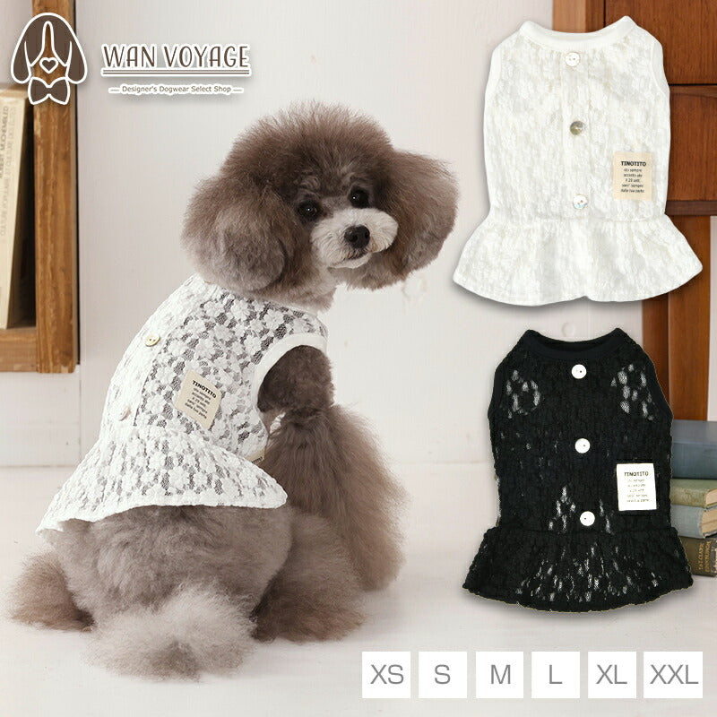 透かしレースワンピ XS/S/M/L/XL/XXL TINOTITO -ティノティート- 犬服 ドッグウェア TT26SS tt261443