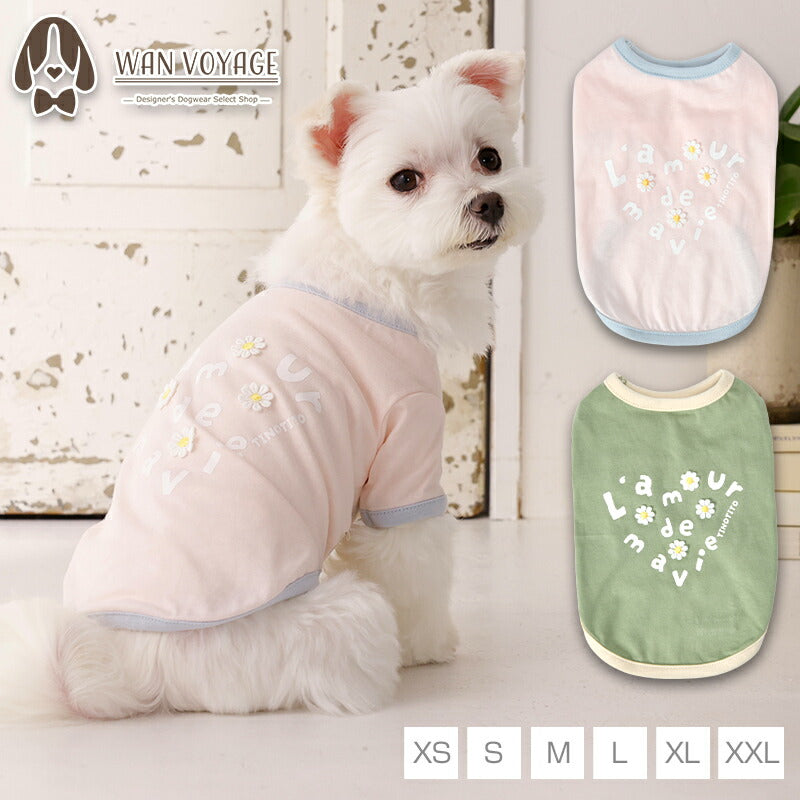小花アップリケTシャツ XS/S/M/L/XL/XXL TINOTITO -ティノティート- 犬服 ドッグウェア TT26SS tt261449