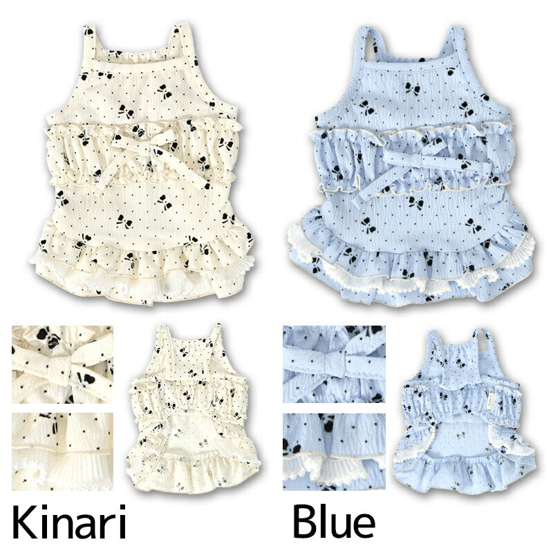 リボン柄キャミワンピ XS/S/M/L/XL/XXL Un TouTou -アントゥトゥ- 犬用 UT25SS ut251002