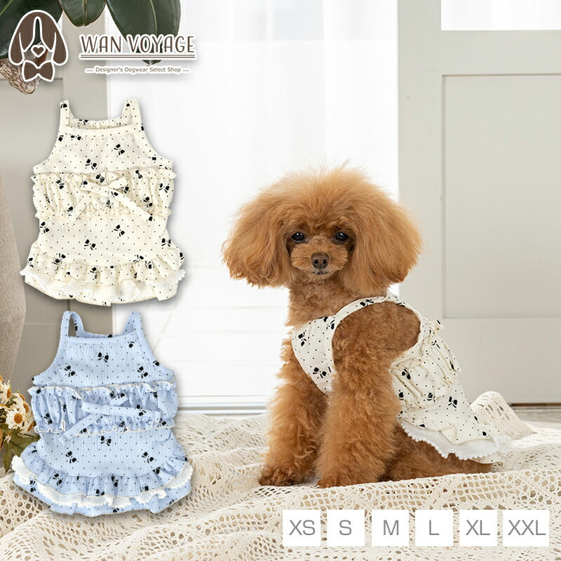 リボン柄キャミワンピ XS/S/M/L/XL/XXL Un TouTou -アントゥトゥ- 犬用 UT25SS ut251002