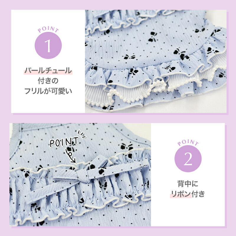 リボン柄キャミワンピ XS/S/M/L/XL/XXL Un TouTou -アントゥトゥ- 犬用 UT25SS ut251002
