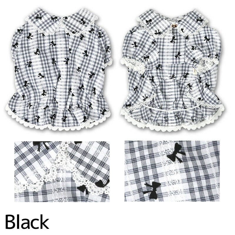レースチェック柄ブラウス XS/S/M/L/XL/XXL/DS/DM Un TouTou -アントゥトゥ- 犬用 UT25SS ut251005