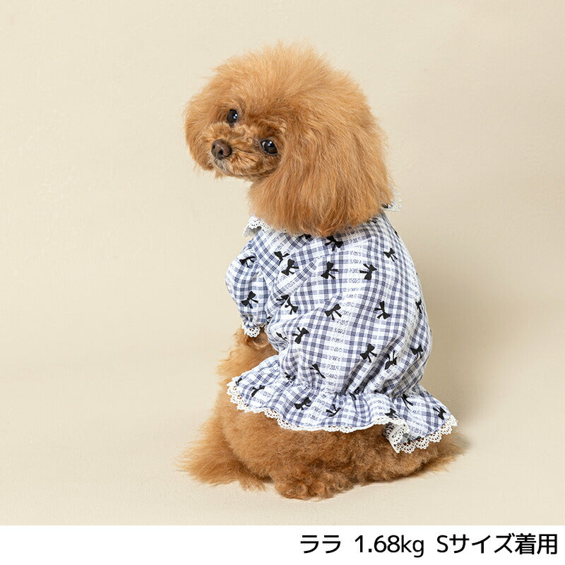 レースチェック柄ブラウス XS/S/M/L/XL/XXL/DS/DM Un TouTou -アントゥトゥ- 犬用 UT25SS ut251005