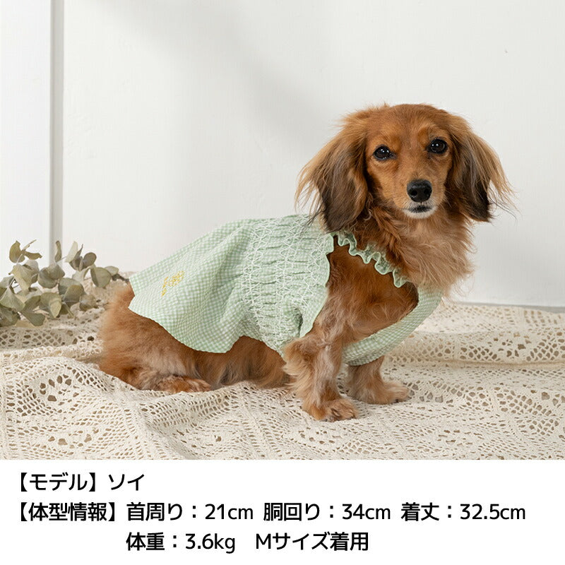 ギンガムチェック柄ワンピ XS/S/M/L/XL/XXL Un TouTou -アントゥトゥ- 犬用 UT25SS ut251008