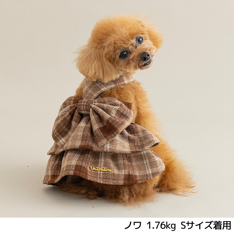 チェック柄サロペットスカート XS/S/M/L/XL/XXL Un TouTou -アントゥトゥ- 犬服 ドッグウェア UT25AW ut251069