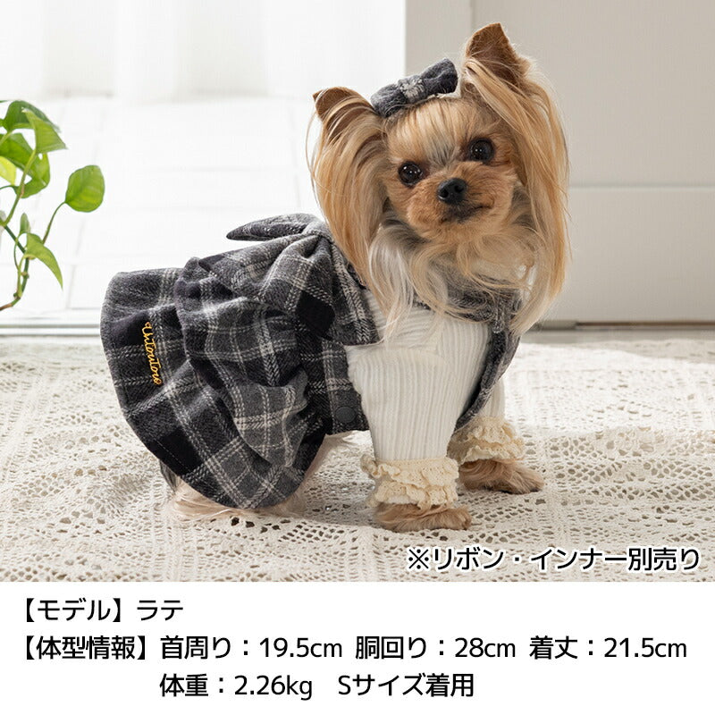 チェック柄サロペットスカート XS/S/M/L/XL/XXL Un TouTou -アントゥトゥ- 犬服 ドッグウェア UT25AW ut251069