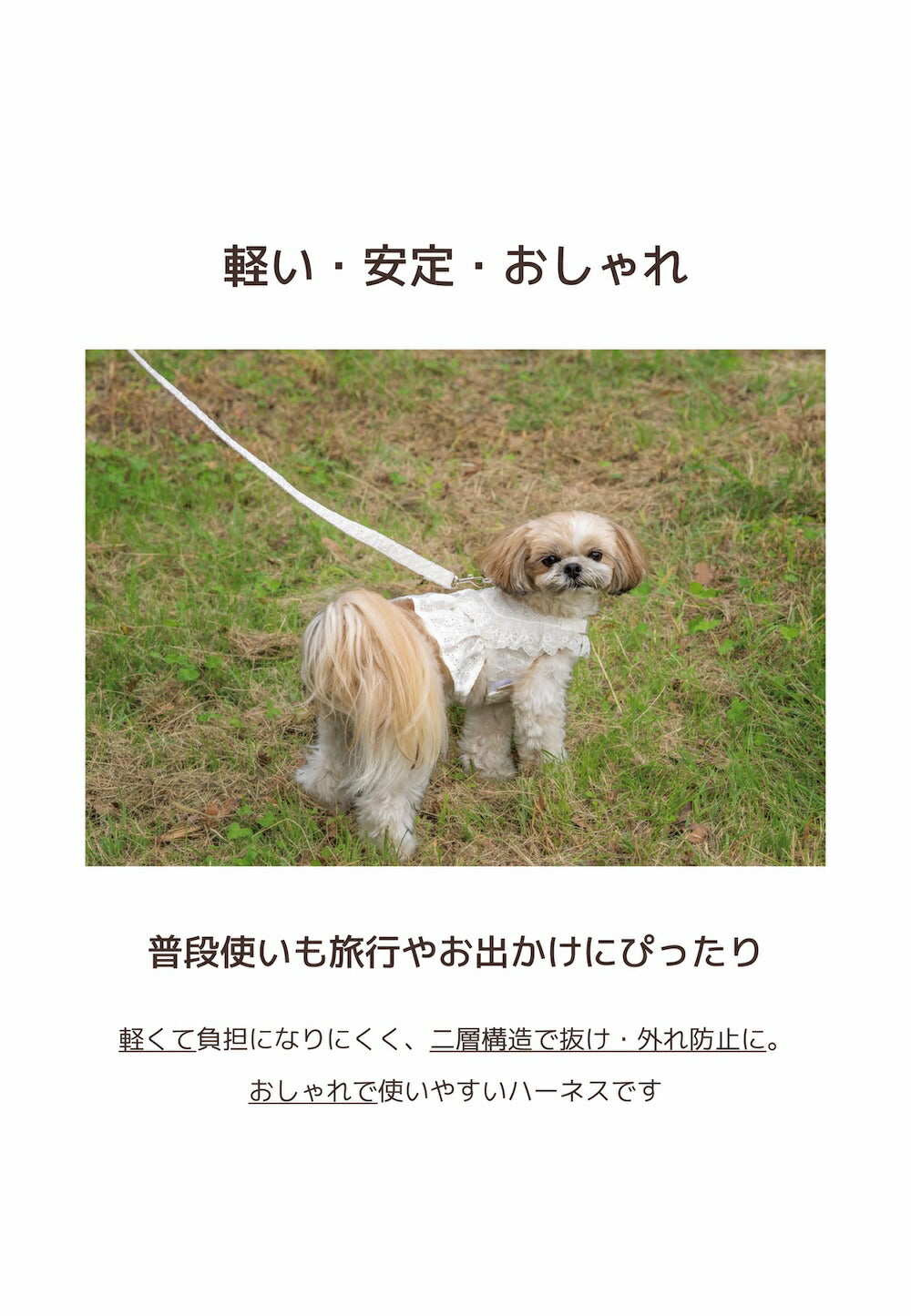 ナチュラルレースハーネス S/M/L Un TouTou -アントゥトゥ- 犬用 UT26SS ut269169