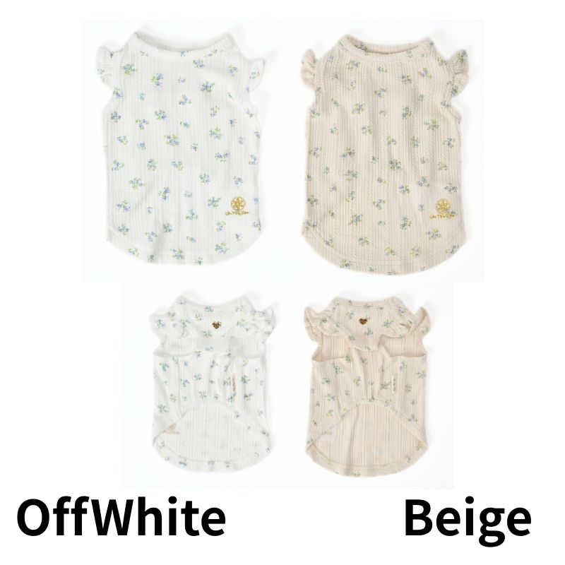 袖フリル小花柄タンク XS/S/M/L/XL/XXL/DS/DM Un TouTou -アントゥトゥ- 犬服 ドッグウェア UT26SS ut261116