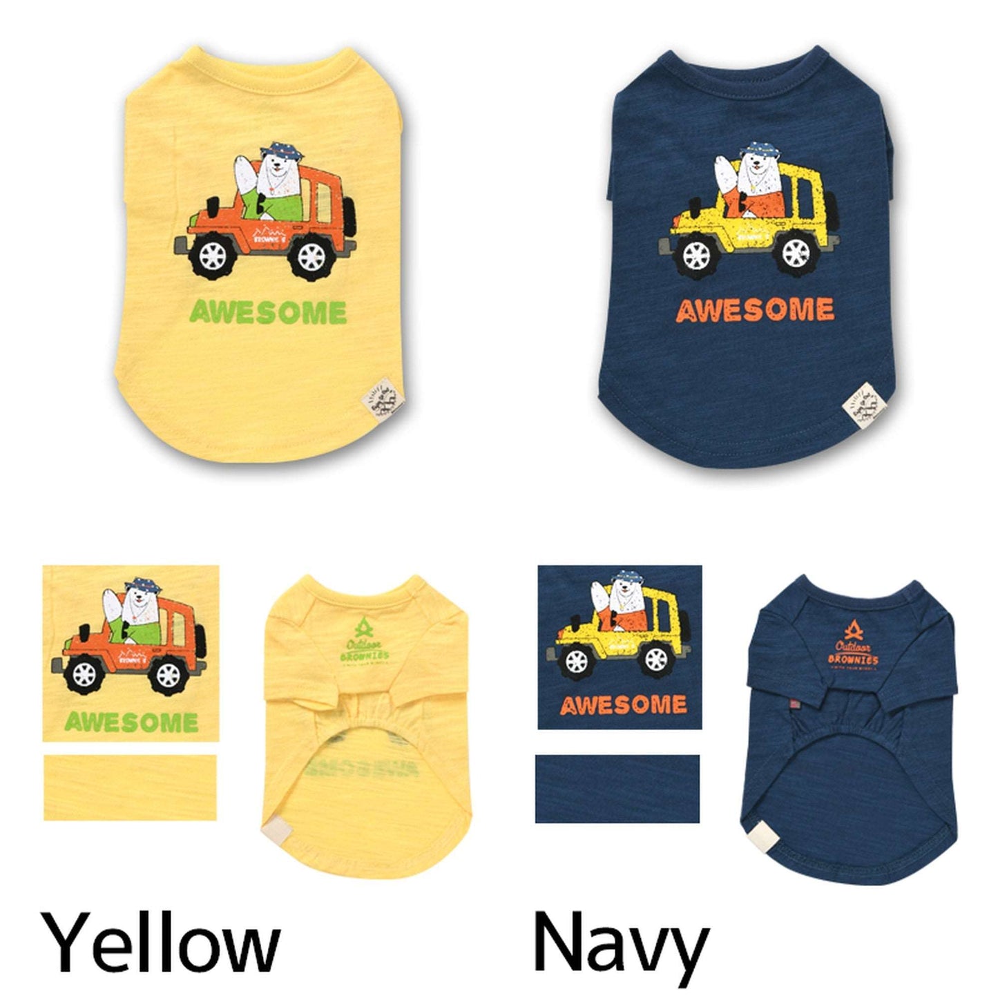 しろくまさんとドライブTシャツ S/M/L/2L/3L BROWNIE'S-ブラウニーズ- 犬服 ドッグウェア トイプードル チワワ ポメラニアン br151606-1 BR21SS
