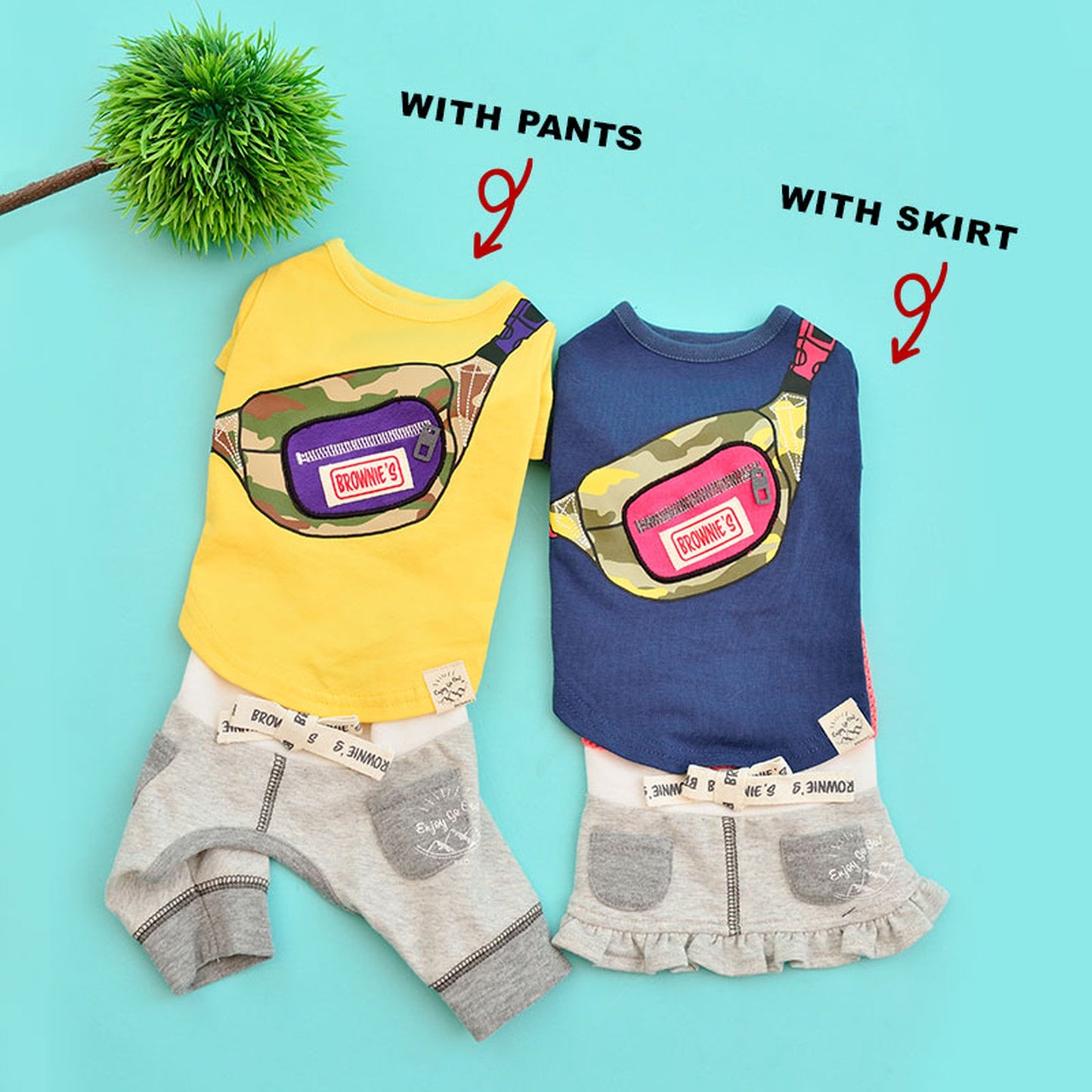 フェイクボディバッグTシャツ 犬服 ドッグウェア S/M/L/2L(XL)/3L(XXL) ワンボヤージュ ブラウニーズ トイプードル チワワ ダックス br141575-1