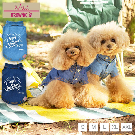 マウンテンデニムシャツ S/M/L/XL/XXL BROWNIE'S-ブラウニーズ- 犬服 ドッグウェア トイプードル チワワ ポメラニアン BR22SS br162684-1