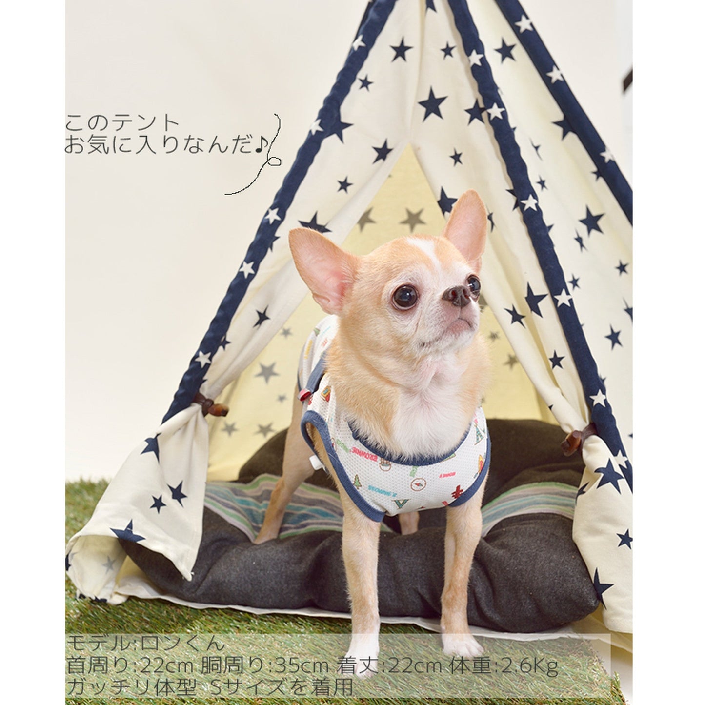 キャンプ柄タンクトップ 犬服 ドッグウェア S/M/L/XL/XXL ワンボヤージュ ブラウニーズ トイプードル チワワ ダックス br121521-1