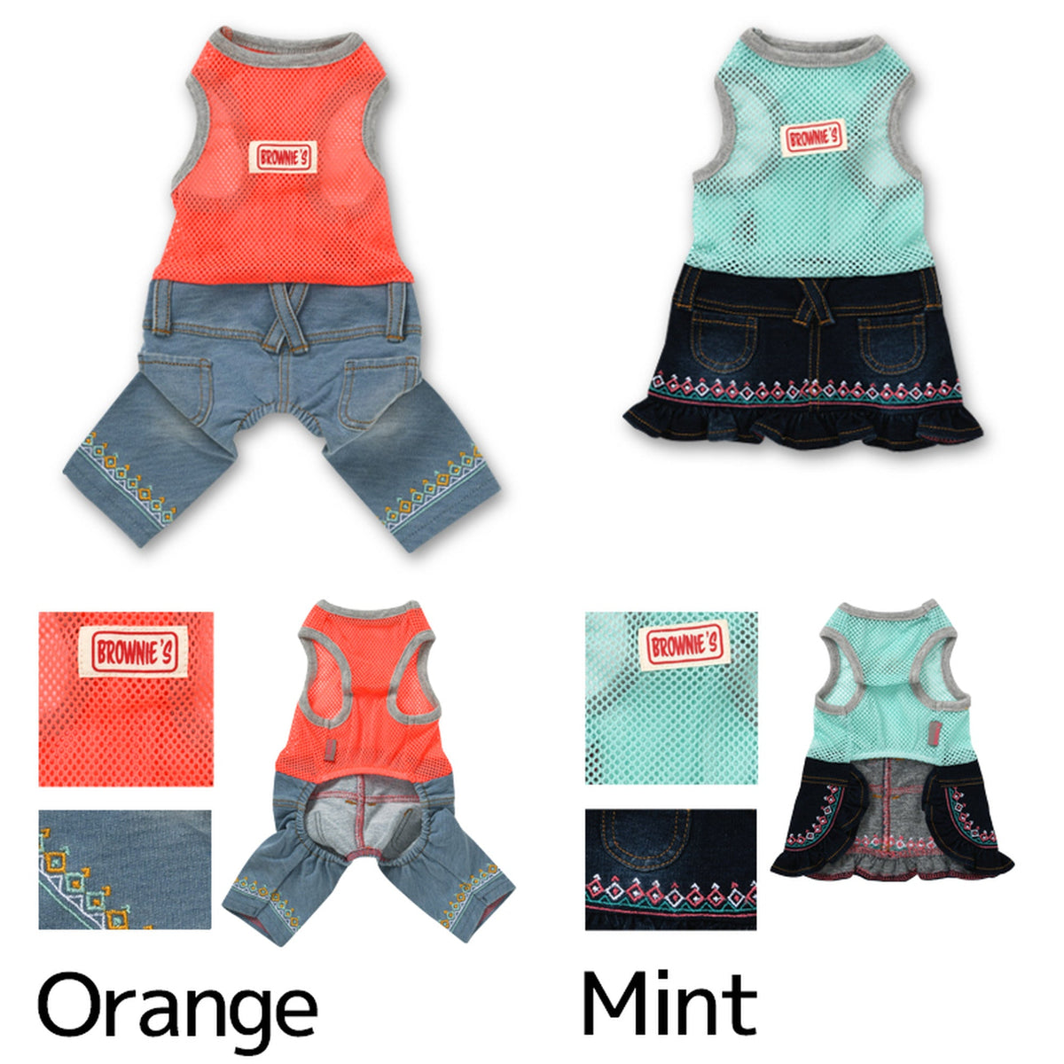 デニムネイティブロンパース・ワンピース S/M/L/2L/3L BROWNIE'S-ブラウニーズ- 犬服 ドッグウェア トイプードル チワワ ポメラニアン br153615-1 BR21SS