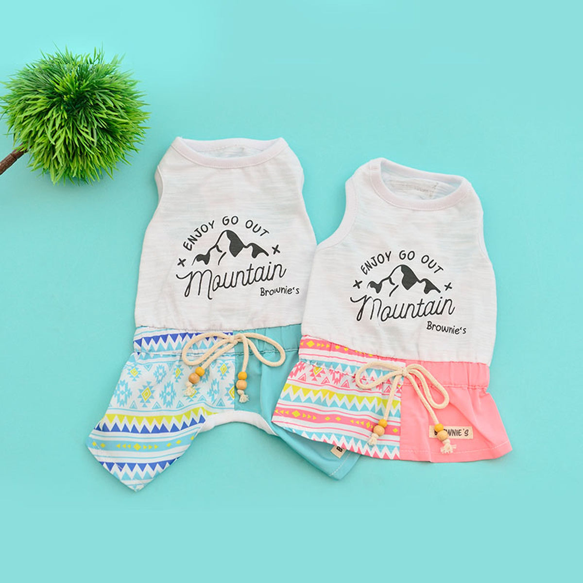 マウンテンロンパース・ワンピース 犬服 ドッグウェア S/M/L/2L(XL)/3L(XXL) ワンボヤージュ ブラウニーズ トイプードル チワワ ダックス br143579-1