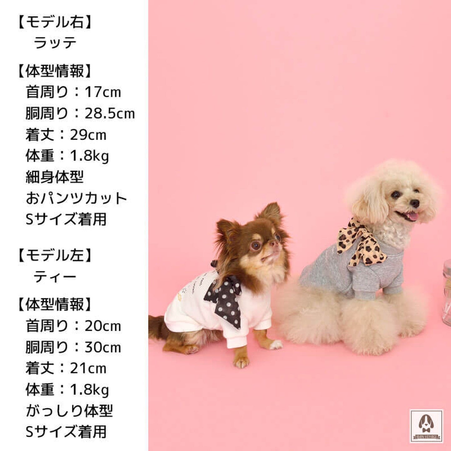 リボンスカーフトレーナー 犬服 ドッグウェア XL/XXL ワンボヤージュ TINOTITO ティノティート トイプードル チワワ ダックス 裏起毛特集 TT20AW tt142182-3