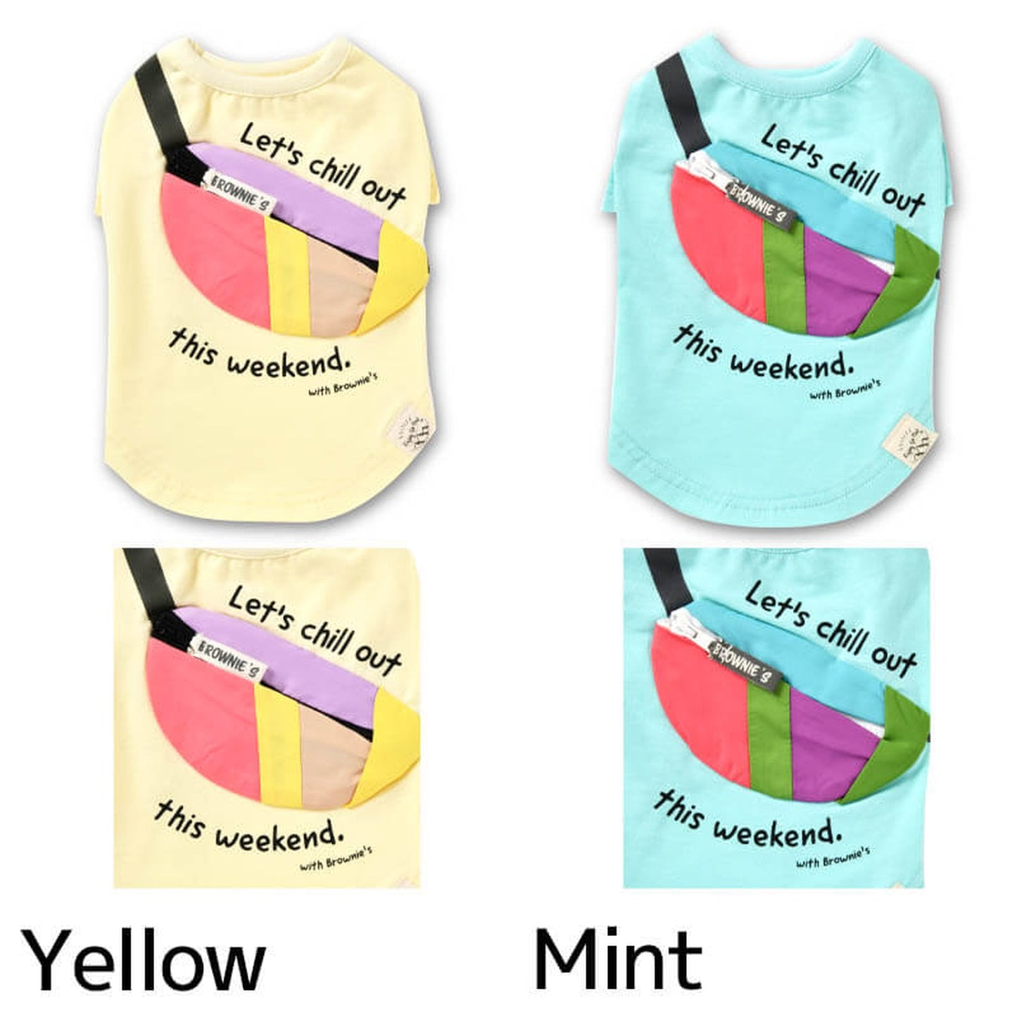 カラフルバッグTシャツ S/M/L/XL/XXL BROWNIE'S-ブラウニーズ- 犬服 ドッグウェア トイプードル チワワ ポメラニアン BR22SS br161674-1