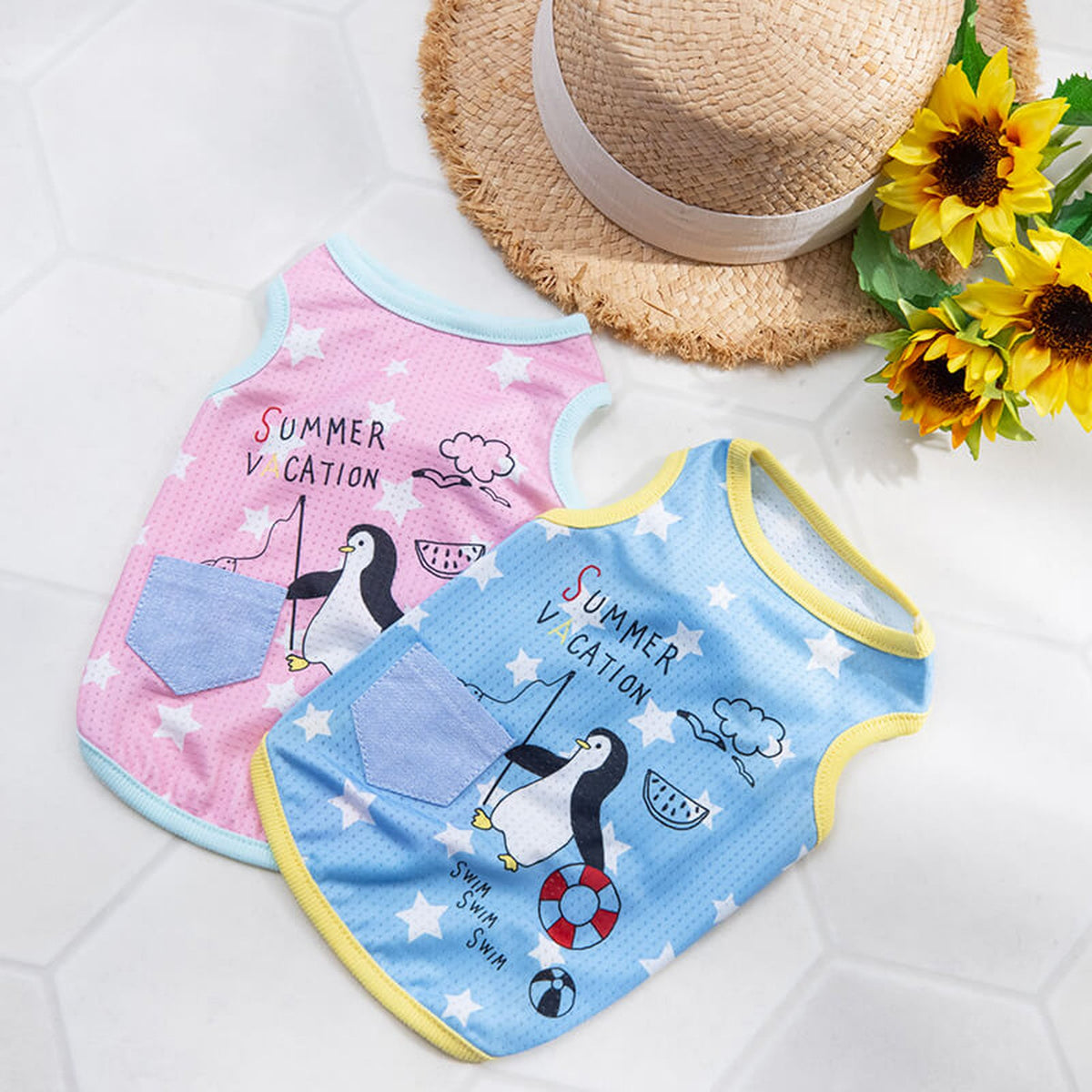 ペンギンプリントタンク S/M/L/XL Dulce-ドゥルチェ- 犬服 ドッグウェア トイプードル チワワ ポメラニアン DU20SS du141007-1