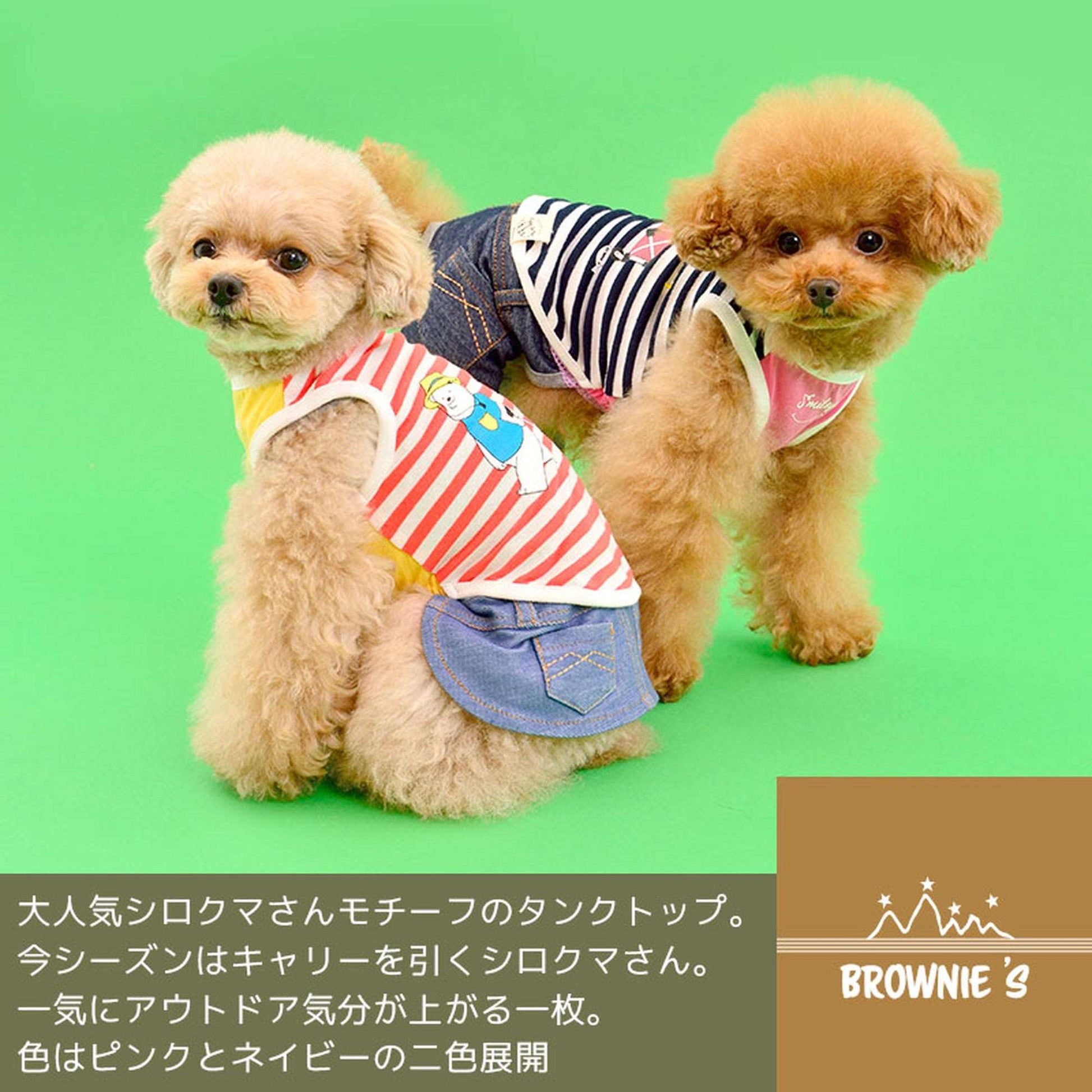 しろくまさんとキャリータンクトップ 犬服 ドッグウェア S/M/L/2L(XL)/3L(XXL) ワンボヤージュ ブラウニーズ トイプードル チワワ ダックス br141572-1
