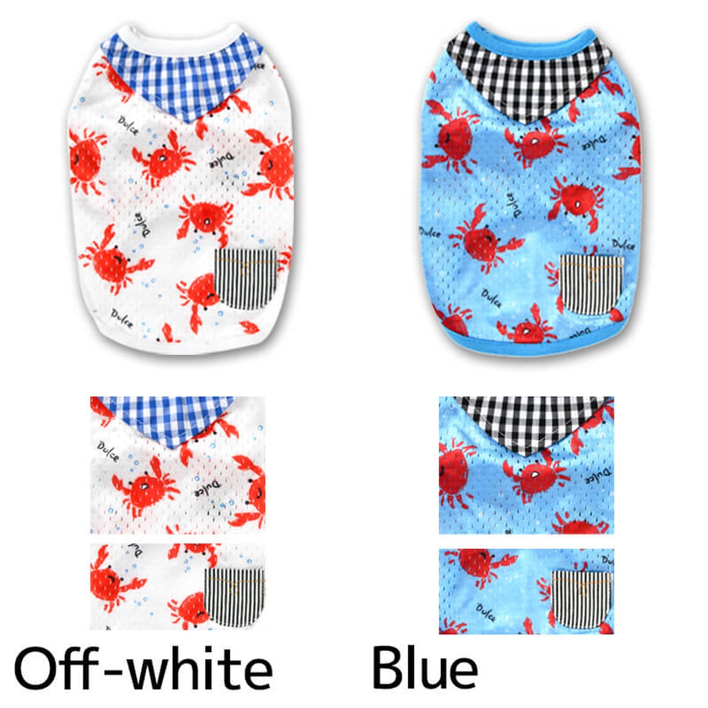 カニメッシュタンク S/M/L/XL Dulce-ドゥルチェ- 犬服 ドッグウェア トイプードル チワワ ポメラニアン DU22SS du161062-1