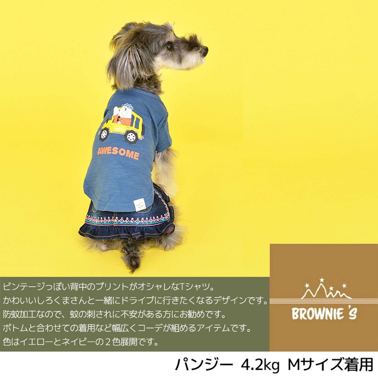 しろくまさんとドライブTシャツ S/M/L/2L/3L BROWNIE'S-ブラウニーズ- 犬服 ドッグウェア トイプードル チワワ ポメラニアン br151606-1 BR21SS