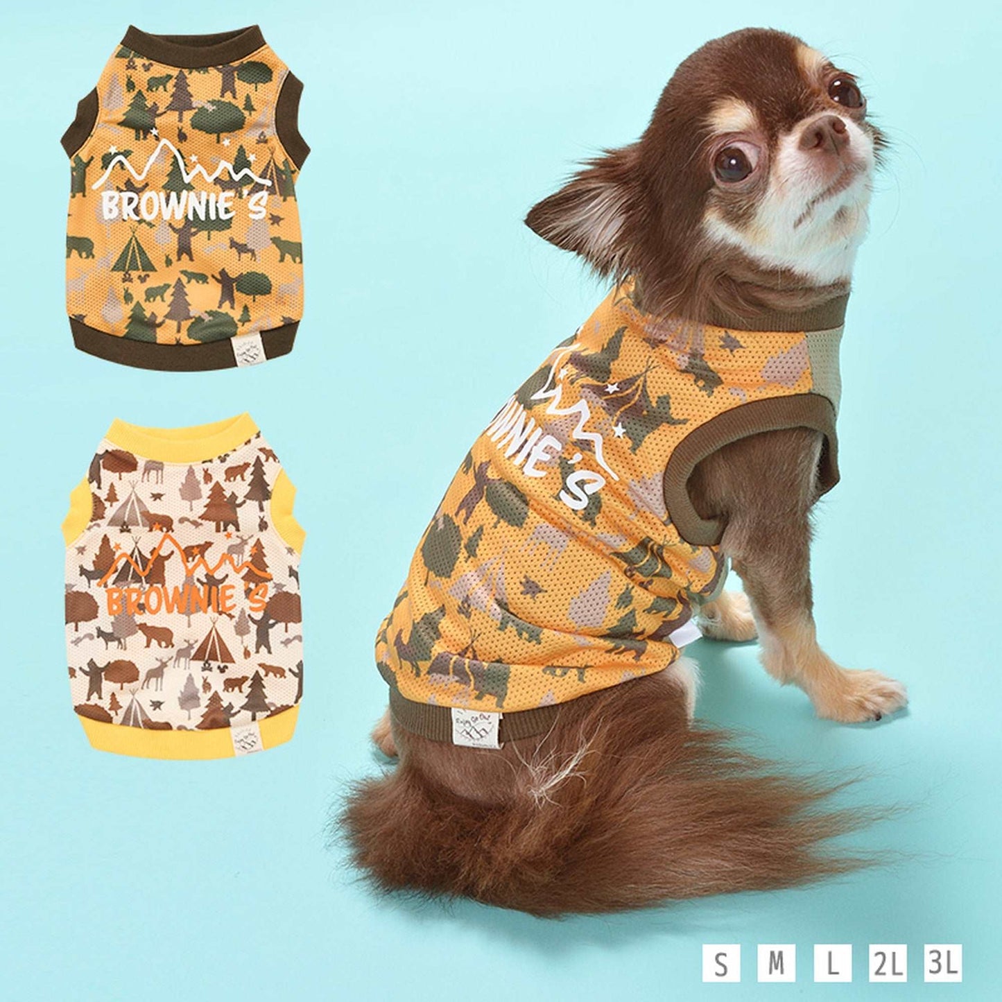 くまさんと森の仲間たちタンク 犬服 ドッグウェア S/M/L/XL/XXL ワンボヤージュ ブラウニーズ トイプードル チワワ ダックス br121523-1