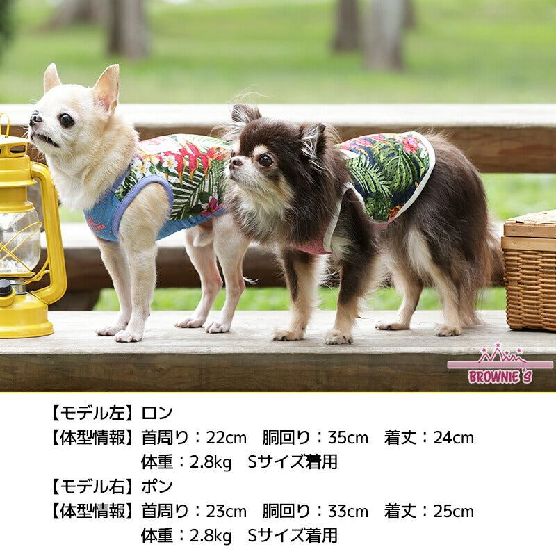 メッシュ南国柄タンク S/M/L/2L/3L BROWNIE'S-ブラウニーズ- 犬服 ドッグウェア トイプードル チワワ ポメラニアン br151607-1 BR21SS